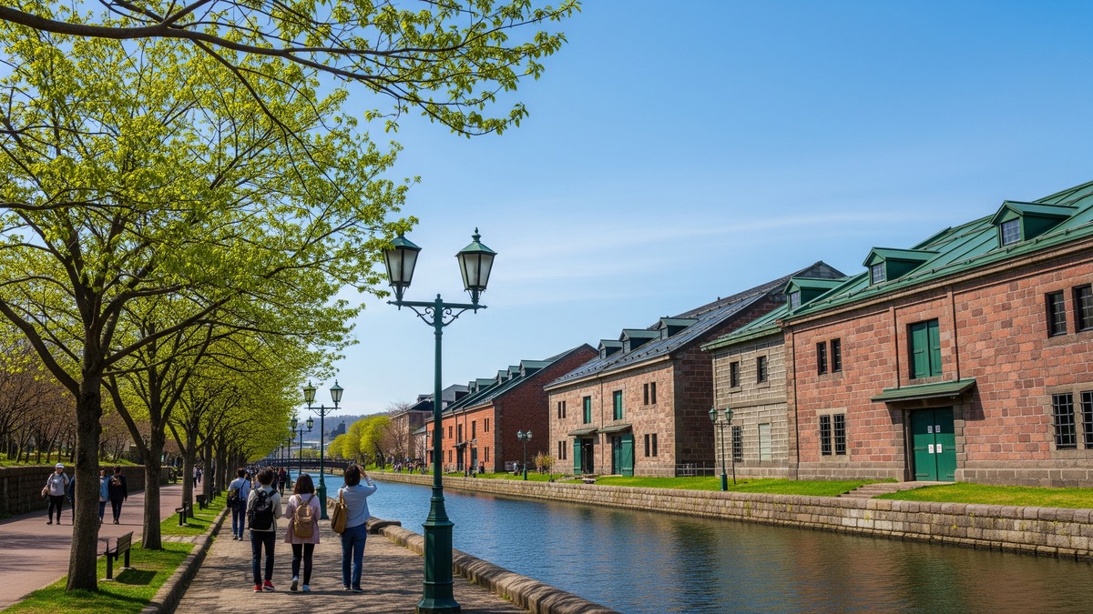 Fresh green season around the Otaru Canal