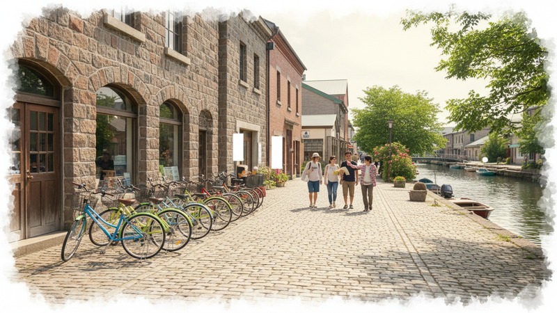 Rental bicycle route and hill support