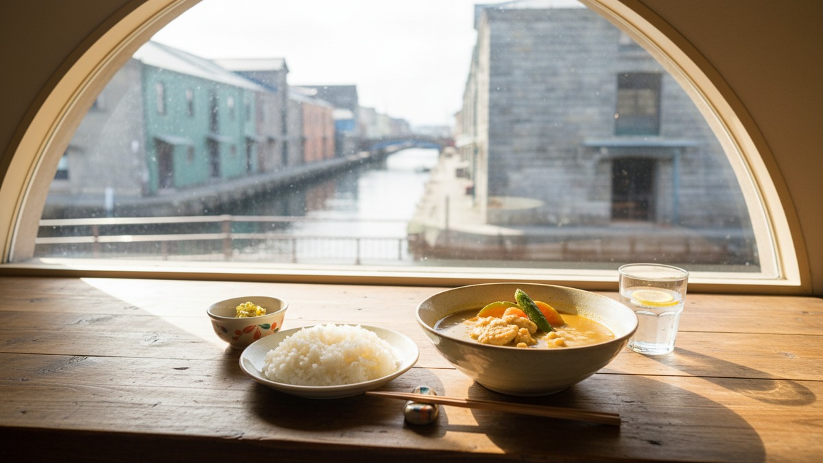 Cafe lunch near the Otaru Canal