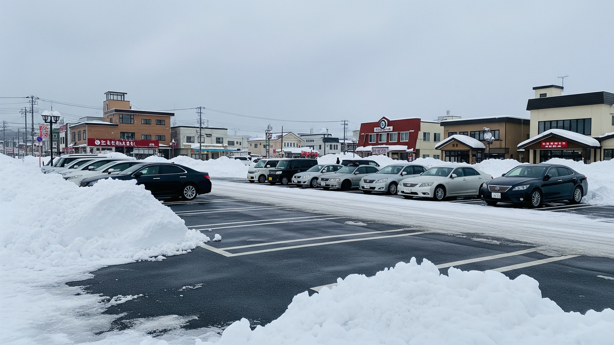 Winter parking caution in Otaru